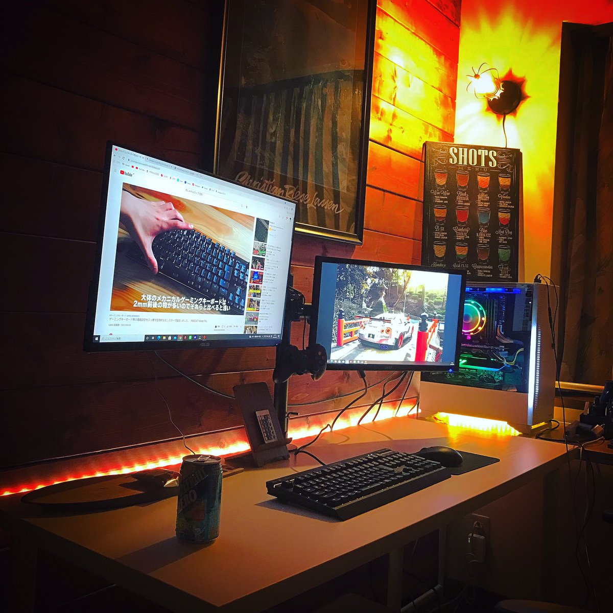 okityan_'s tweet photo. @Takotako0910pus 拘ったポイントは木目を生かして
そこに合う色の機材などを入れて
作成しました！

特に間接照明だけにした時が
雰囲気が良くて深夜晩酌が進みます♪

before→afterwも載せておきます！
海外のgtracingさんにも載せていただいた
自慢のお部屋です！^ - ^ https://t.co/S5blQhBKwv