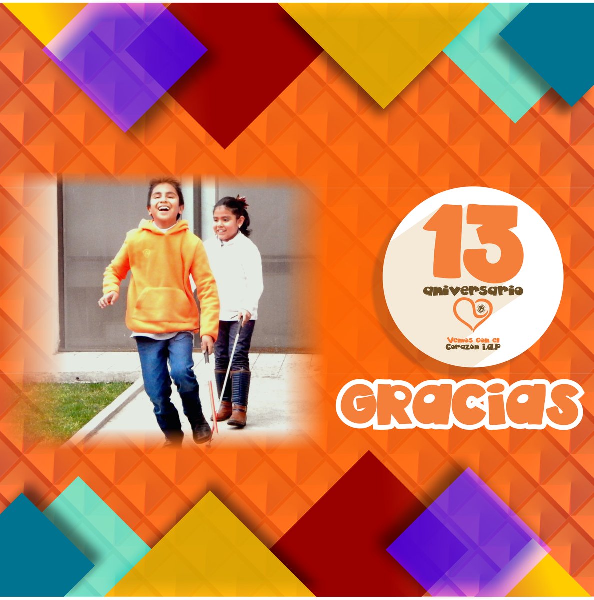 Gracias por compartir con nosotros nuestros primeros 13 años #FelizAniversario a quienes formamos parte de esta Institución, Donantes, Voluntarios, empresas, familiares, personal, voluntarios y por supuesto cada alumno
