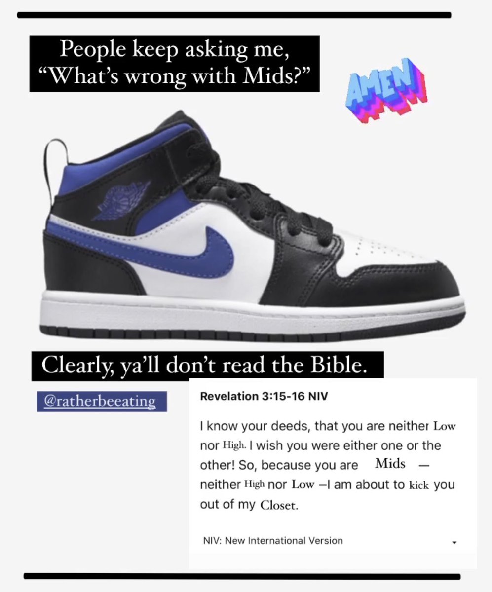 ratherbeeating's tweet image. Re: Mids… #nomids #itsinthebible