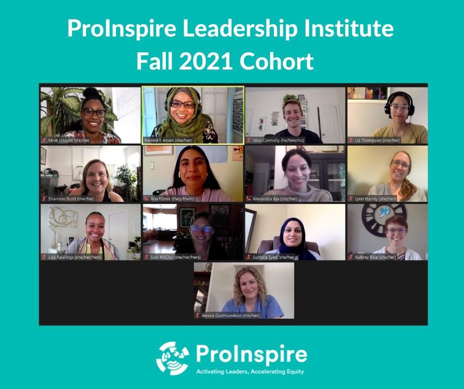 ProInspire's tweet photo. Last week we had an amazing group of leaders participate in our PLI two-day workshop led by @namirari, Kristen Lucas and @RachelLeonidas.
We look forward to sharing how they are advancing race equity within their sphere of influence! #activatingleaders #acceleratingequity https://t.co/wS4dWhUniY