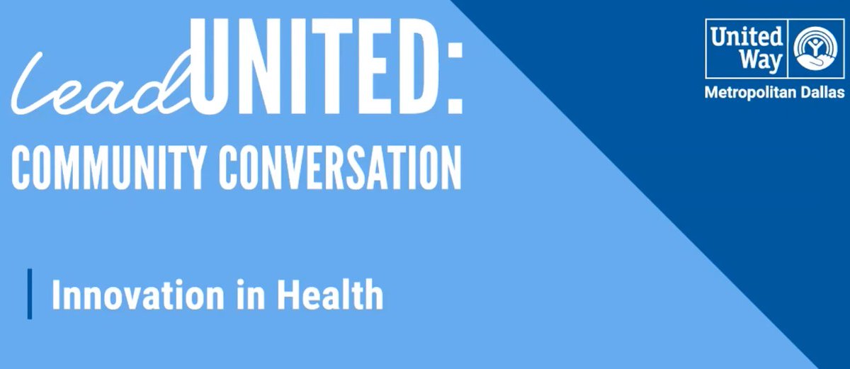UnitedWayDallas's tweet photo. Last week, we hosted a community conversation on innovation in health with local health leaders from @LBUCCDallas @MeadowsInst @UTSWNews.
You can now watch the discussion moderated by our Chief Strategy Officer @susanphoff here: https://t.co/kdyYMlTBEj
#LeadUnited https://t.co/D5ueOY8ERj
