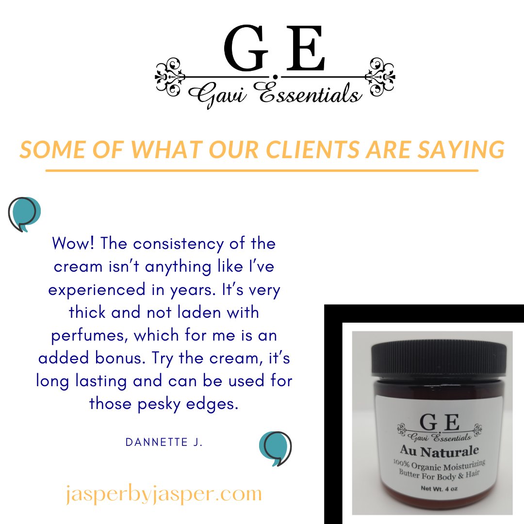 jasperbyjasper's tweet photo. What Our Clients Are Saying!
#Clients #JasperByJasper #GaviEssentials #AuNaturale #LetsTalkAboutIt #WhatOurClientsAreSaying #Skincare https://t.co/iQjgL9hbV8