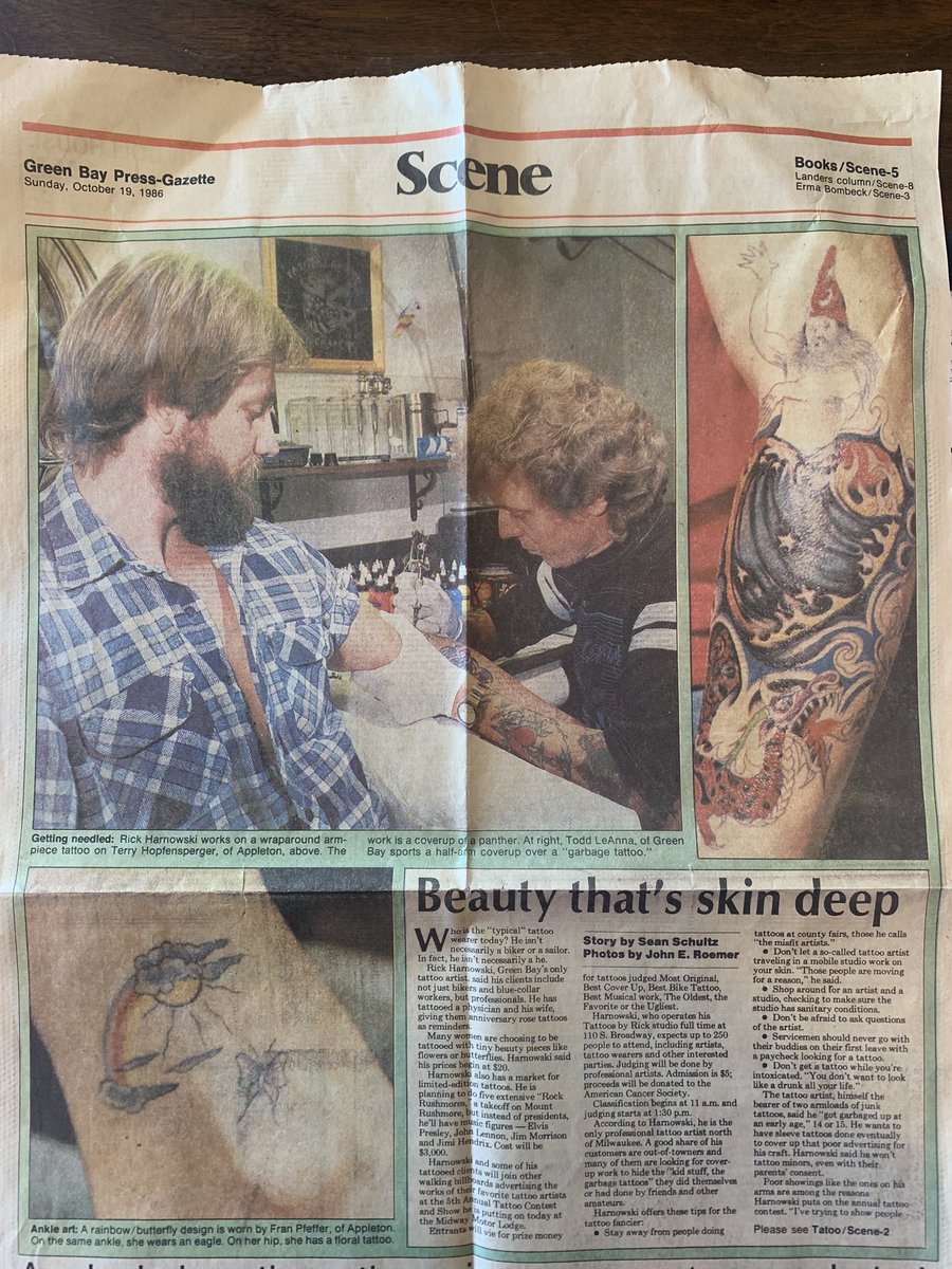 Old news paper article from 1986!  @pressgazette #oldskool #oldschool #traditionaltattoo #oldnewspaper