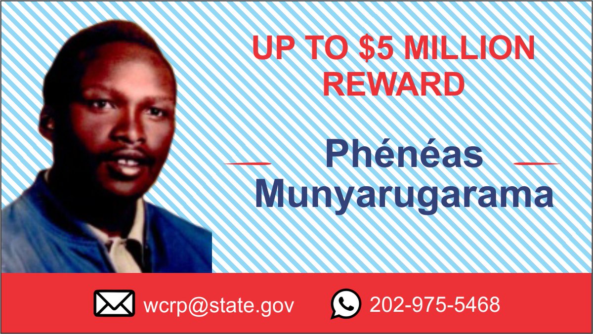 GCJRewards's tweet photo. Do you have information? Contact us! wcrp@state.gov, WhatsApp +1 202 975 5468 #rewardforinformation #reward #1994genocide #Rwanda #Munyarugarama https://t.co/yoyi7huPMC