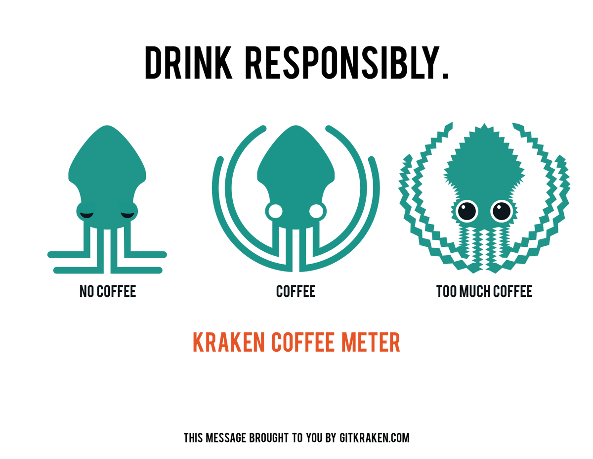 A message from your favorite GitKraken mascot on #NationalCoffeeDay:

☕ Drink responsibly ☕