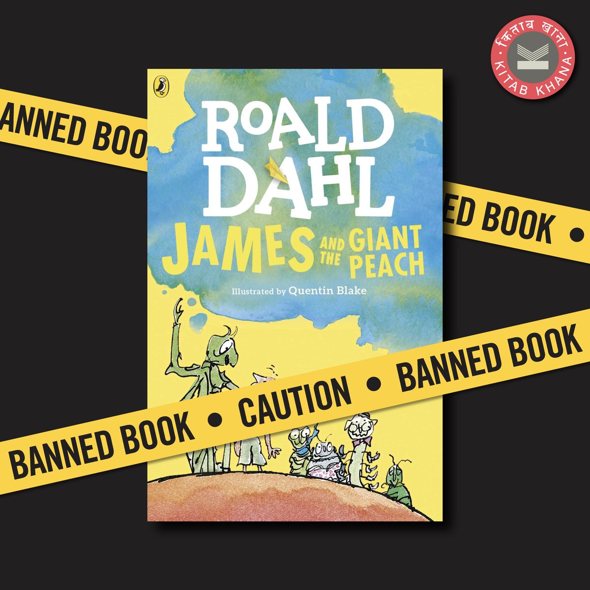 KitabKhanaBooks's tweet photo. Did you know that #RoaldDahl's noted book #JamesAndTheGiantPeach has been frequently challenged and banned for its content, including the abuse that James experiences? 
#BannedBooksWeek #ChallengedBooks #BannedBooks #copyavailable #kitabkhana #mumbaibookstore #bookavailable https://t.co/MTw02Tp3A4