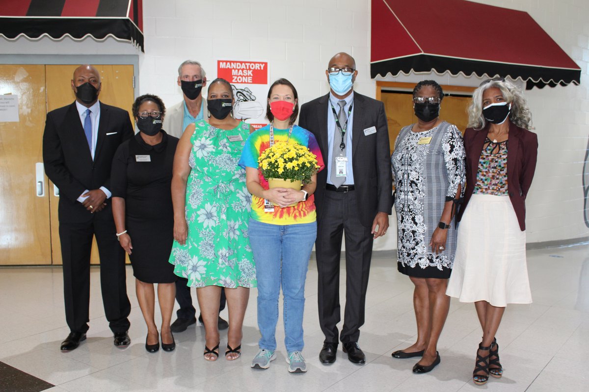 RockdaleSchools's tweet photo. Congratulations to Rachel Fisher of RCHS, a top 3 finalist for RCPS Teacher of the Year! Board members, Superintendent Dr. Oatts, &amp; cabinet gave her a surprise visit today at school to announce the awesome news. WAY TO GO to our #WorldClassTeachers! #RCPSWorldClass #TOTY https://t.co/rF5E4I8Fsj