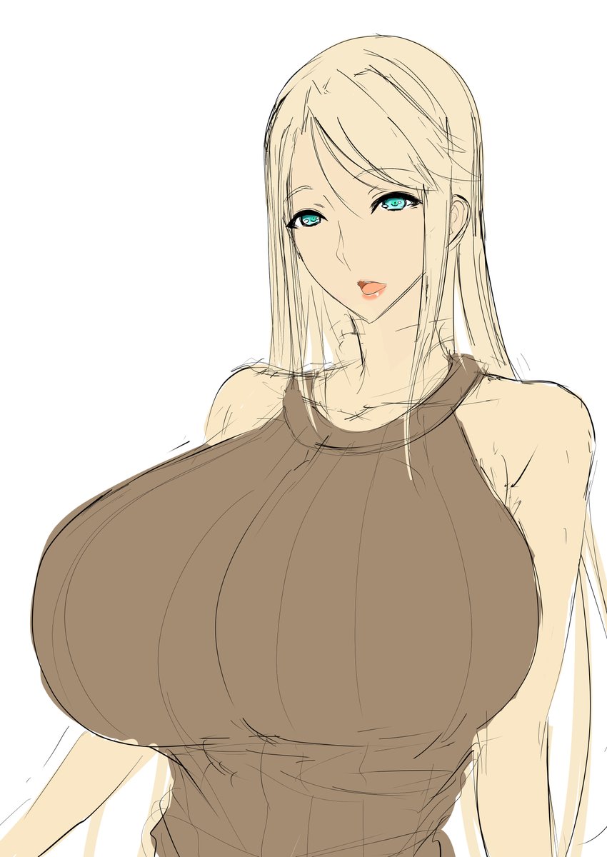 ↑服装が思いつかなかったので、とりあずこのままで。

↓こちらは同様の金髪お姉さん。
あと青髪とピンクを作ろうと思ってる。
立ち絵作って並べてニヤニヤしようと思ってる(ぁ 