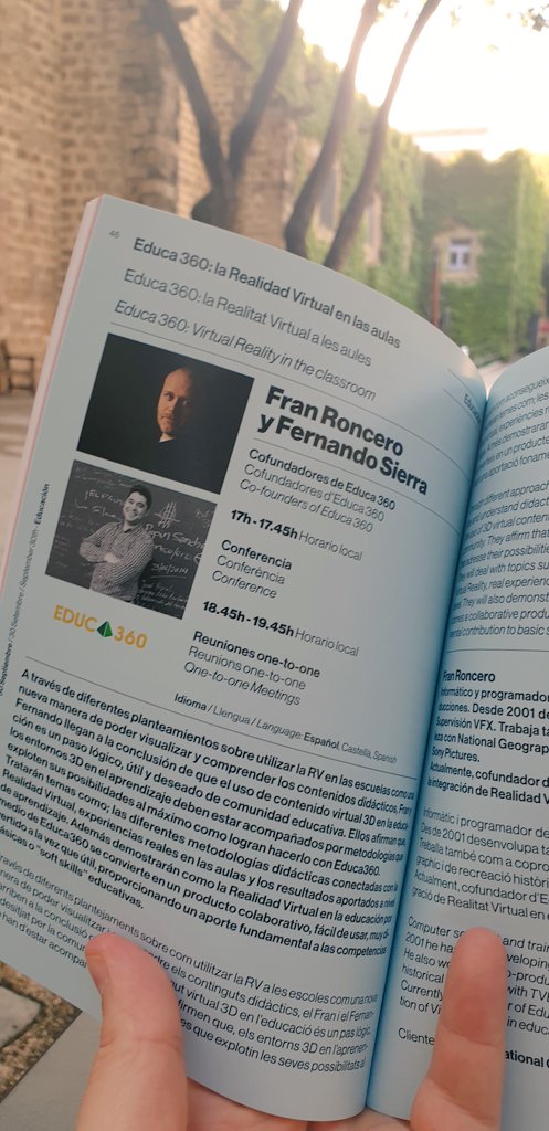 FernandoXierra's tweet photo. Un placer estar en #Barcelona con @roncero_franM en el @360VRfest hablando de #educación y entornos #inmersivos #VR https://t.co/srhNezbUMi