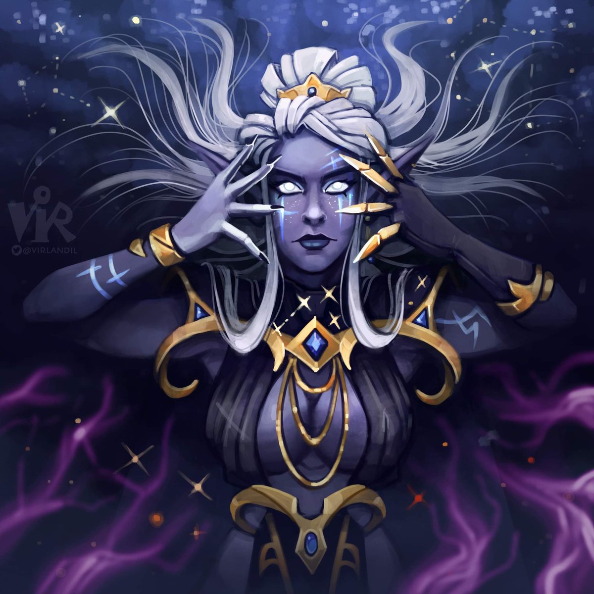 virlandil's tweet photo. Thilleia Arcshine - Shal'dorei Astromancer, commission for @Azi573. ^^
#commission #digital #elf #dnd #astromancer #dark #magic https://t.co/Evrxm5K4z1