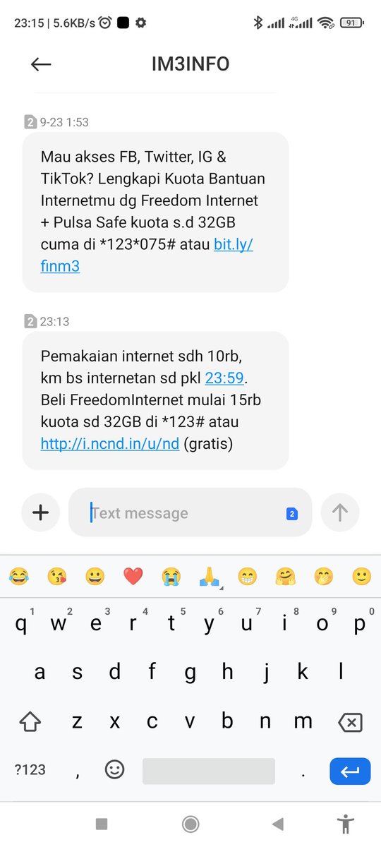 indosat ini emang softwarenya ngaco kali ya... paket saya masih 9GB, trus karena udah mau habis saya renew 150 ribu, bayar pakai ovo. berhasil tapi kenapa masih kena 10 ribu. sepertinya waktu switch dari 1 paket ke paket lain, system deteksi sebagai tanpa paket <a href="/IndosatCare/">Indosat Care</a>