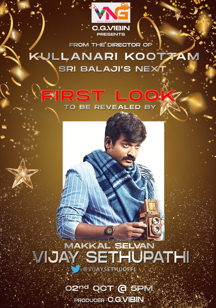 My debut as lead actor in Tamil cinema 🙏 So excited that @VijaySethuOffl is gonna release the first look❤️