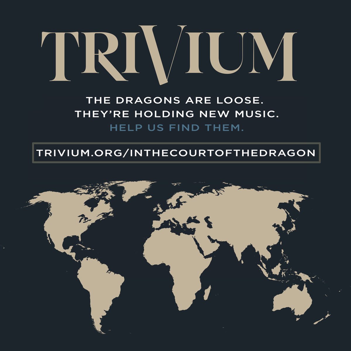 TriviumOfficial's tweet image. Death of gods and world.. the dragons are on the loose! They’ll be appearing in new locations every day. Find them and get a preview of the new album: trivium.org/inthecourtofth…