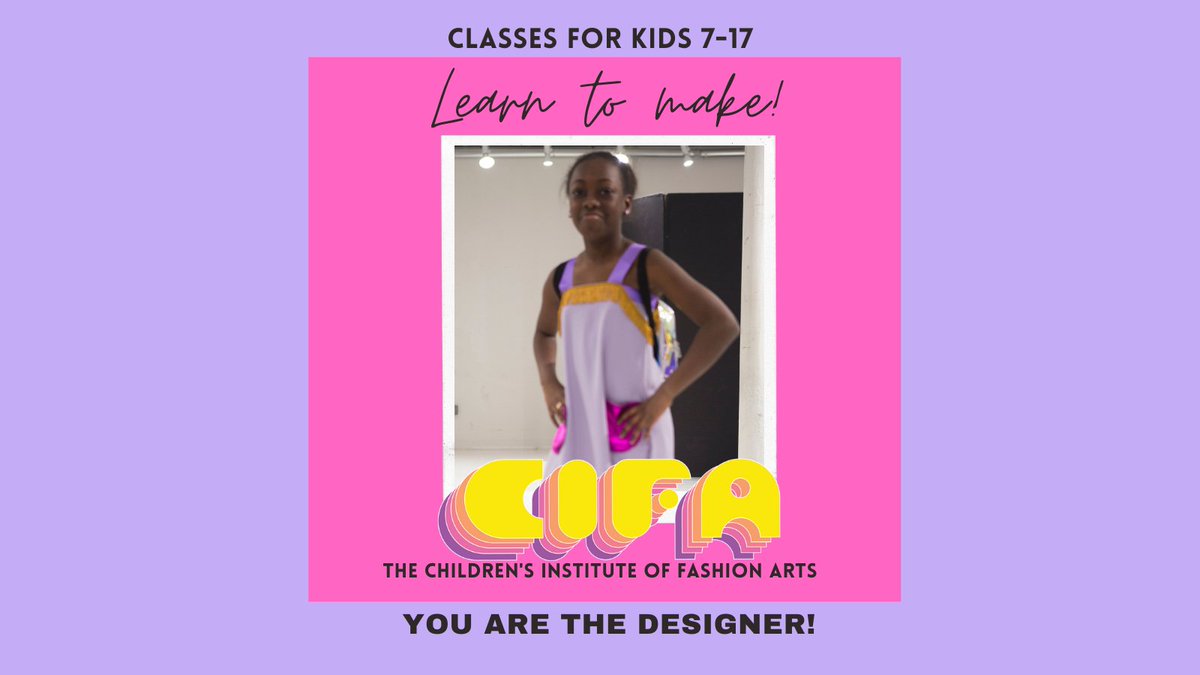 theCIFAorg's tweet photo. Hi there!  Do you have a creative kid?  Now offering online classes for kids 7-17!
We are leaders in fashion arts education for kids! more info and register: https://t.co/4S81UxUGLR https://t.co/k5hRTQQQNK