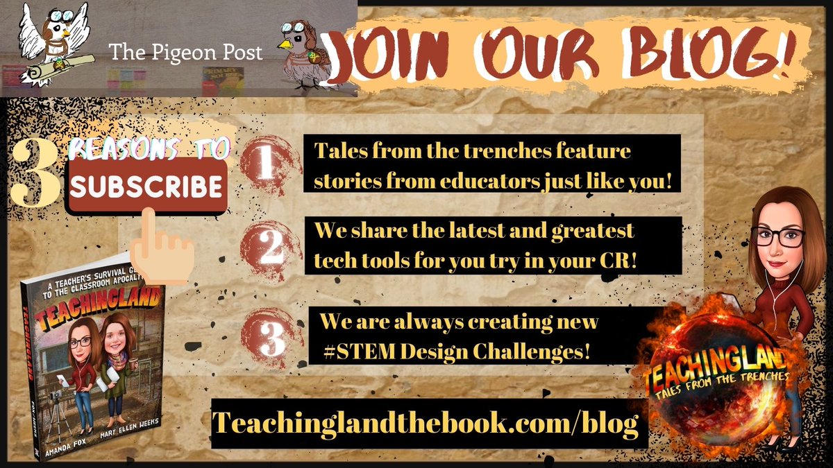 Did you know that #Teachingland has a blog called the Pigeon Post? Our pigeons even have names: Little Rock &amp; Tallahassee!

Our wifi carrier pigeons would love to share your story! 

Check out our top 3 reasons you should subscribe! #dbcincbooks #teachertwitter Link below!