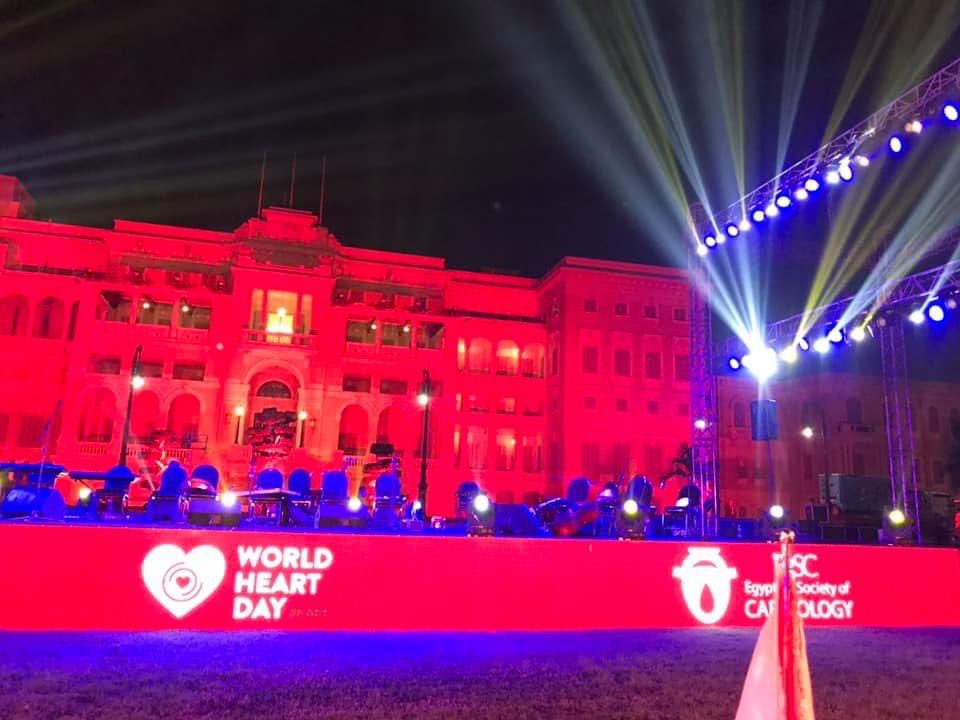 Egypt’s Kobba Palace lights red for #WorldHeartDay2021 @worldheartfed