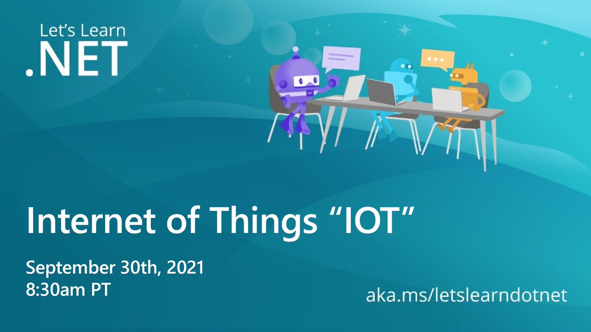 Curious about building with IoT? Join expert <a href="/camsoper/">Cam Soper</a> tomorrow, September 30th at 8:30am PT, to cover the fundamentals of building an #IoT system with #dotnet libraries: msft.it/6010XgF7y