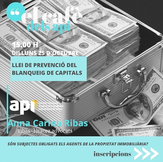 apigirona's tweet image. #Blanqueigdecapitals Són subjectes obligats els API❓
📅 25/10
⏰ 15.00 ☕
📢 Anna Carina Ribas de @RibasAlvarezGi 
 ✔ inscriu-t&apos;hi‼
👉apigirona.com/cat/news/new/2…
#elcafèdelsAPI #blanqueigdecapitals #apiGirona