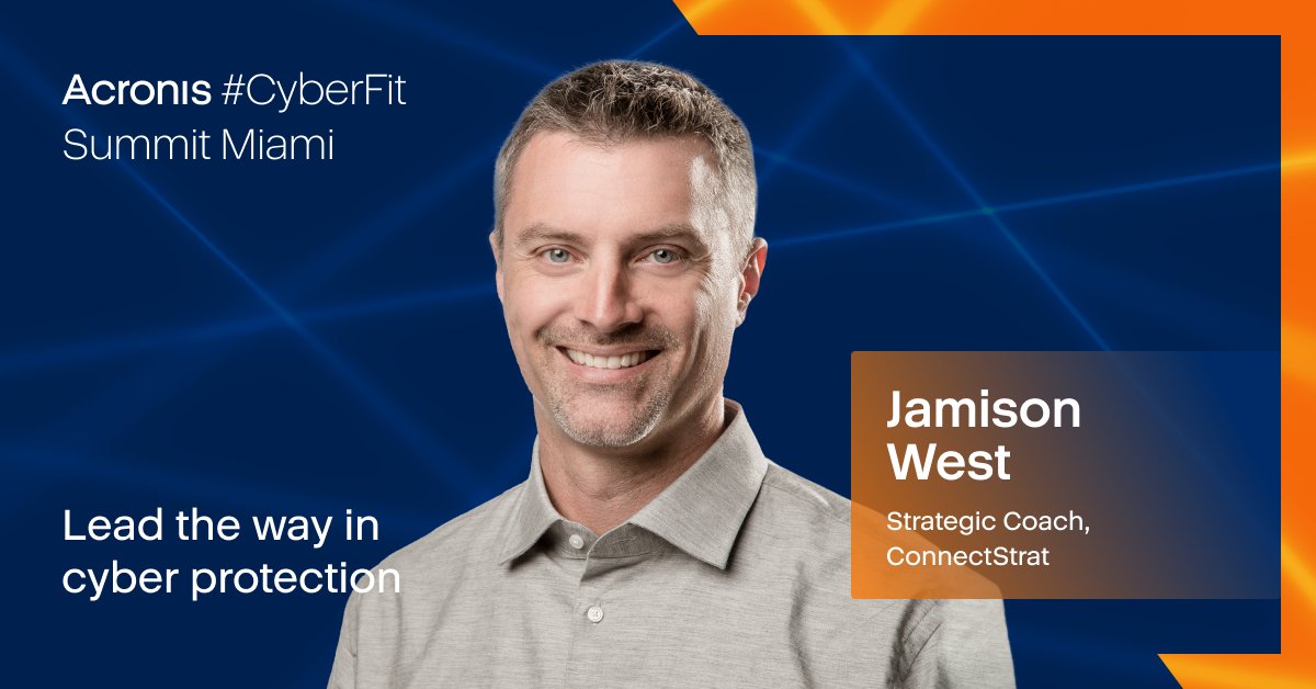 jamisonwest's tweet photo. I'm excited to be speaking at the #AcronisCyberFitSummit this year. Join me as we discuss managing and scaling a profitable IT Services organization.
Register now ➡ https://t.co/Nq0HOB0Xt9
@Acronis #CyberProtection #CyberFit #MSP #ManagedServices https://t.co/qTpJPSck2T