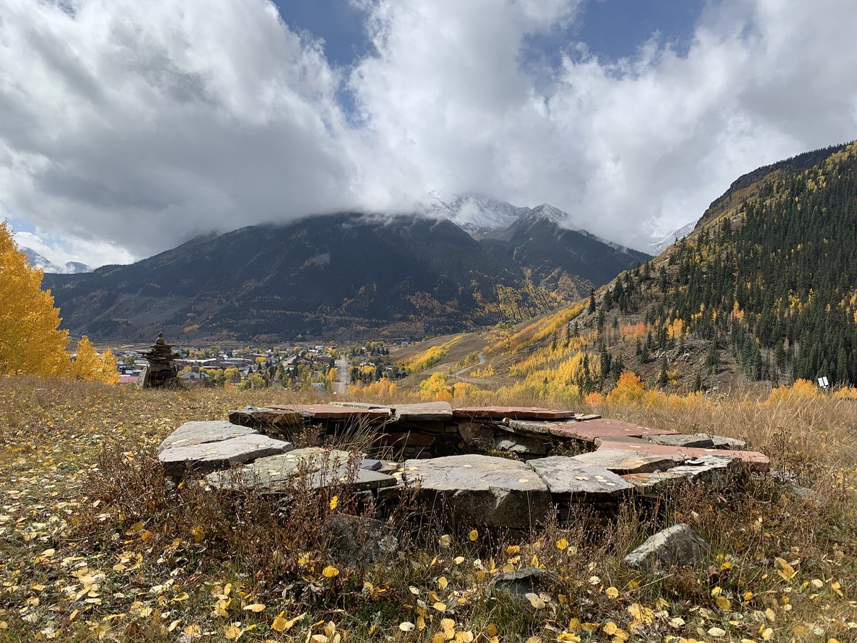 avyschool's tweet photo. At Dolores La Chappelle Park. Fall in full effect. Snow on the hills. The Four Corners Snow and Avalanche Workshop is just on the horizon.@A3Avy @MammutNA @PineNeedleMtng #4saw #sanjuans #snowscience #knowbeforeyougo #avalancheeducation #winter #snow #snowgeek #backcountry https://t.co/RApb0dKRsT