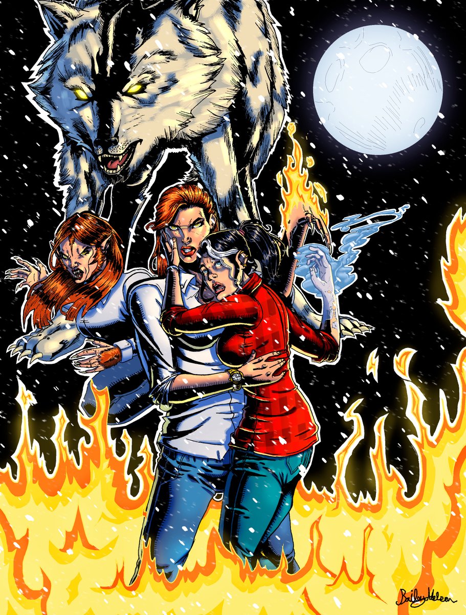 ChromaKeys_Art's tweet photo. Comic Book style #fanart of Cait and Snow from the Fire &amp; Ice paranormal romance series by 
@IdellaBreen.
#comicart #BookRecommendations #LGBT #werewolf https://t.co/U8QBvHnFyX