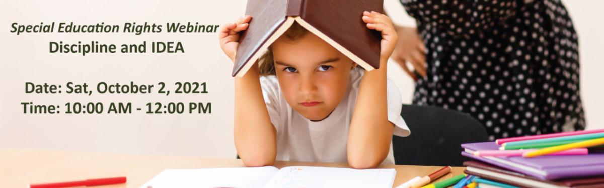 RCADDChicago's tweet photo. From @FRCDPTI: 
Registration is open for Special Education Rights Webinar: Discipline and IDEA 
This Saturday, Oct 2 @ 10 AM https://t.co/0sG6vHIG3I https://t.co/4nN352uLF5