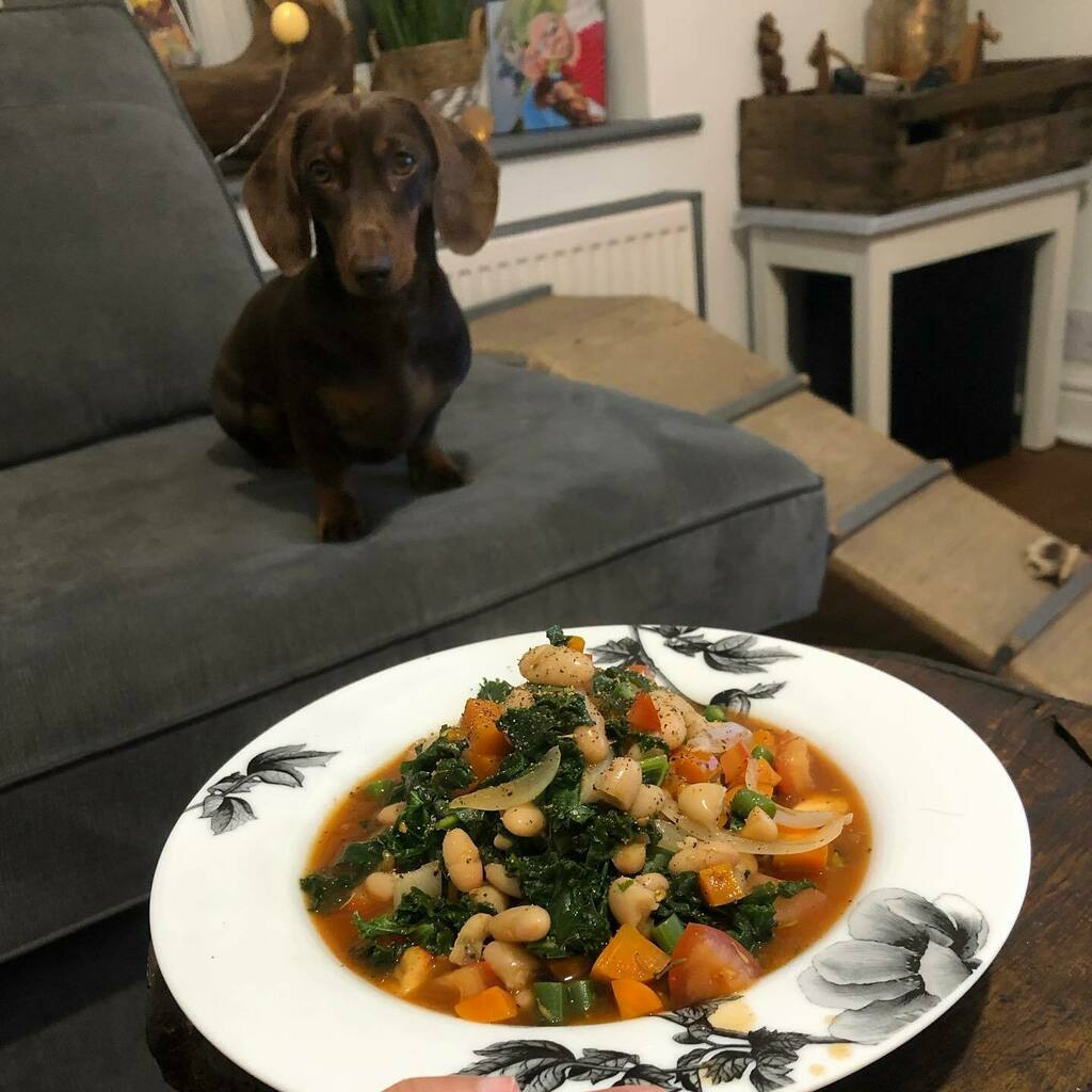 Kale and bean stew
•
#vegan #plantbased #veganrecipes #veganrecipes #homemade #homecook #homecooking #cookingastorm #foodporn #healthy #healthylifestyle #weewoo #thatwookitchen #weewookitchen #photobombhand 🖐🏻🖐🏼 instagr.am/p/CUa2mcuoPUB/