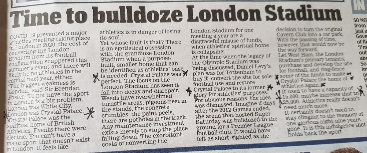 ‘To not have the sport in London is a big problem. You can’t have a major sport that doesn’t exist in London. It feels like athletics is in danger of losing its soul.’ 

#CPSNC ‘Crystal Palace was the spiritual home of British Athletics..." Sir Brendan Foster.