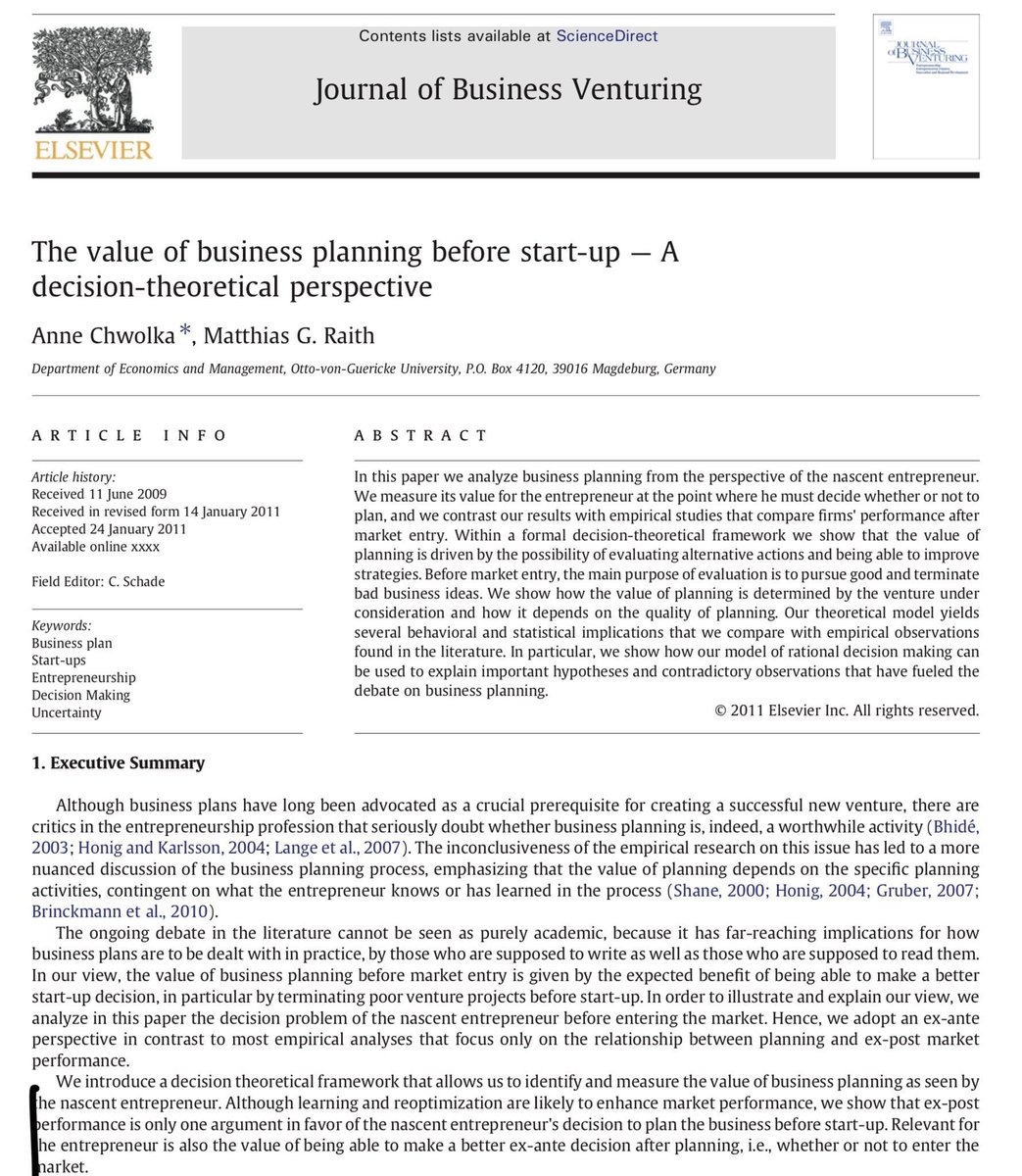 emollick's tweet photo. Reminder to startup founders: no matter how unfashionable it may seem CREATE A BUSINESS PLAN. 

It increases your chance of success by 10-20%. The plan will be mostly wrong, but the process helps founders generate agreement, surface assumptions, catch mistakes &amp; highlight risks. https://t.co/pst3dOED8H