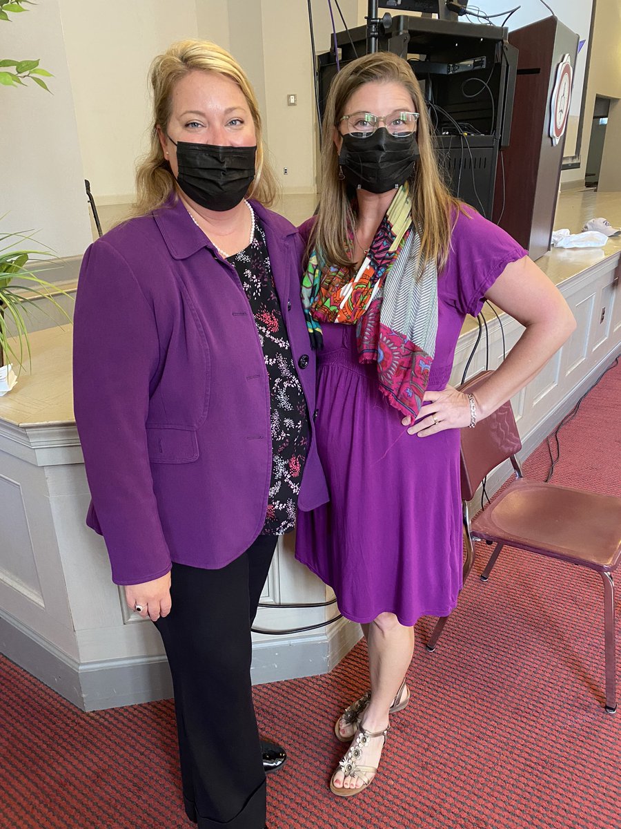 First <a href="/gardnerwebb/">Gardner-Webb</a> faculty mtg of 2021-22: Anna (faculty chair) &amp; I (chair elect) brought the purple to the party. No, we didn’t plan it. Yes, we love working together.