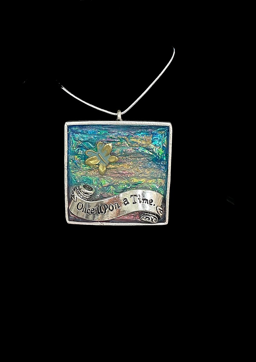 Another new listing in my shop today: 1.75' x 1.69' 'Once Upon A Time' Pendant with 18' Silver-Plated Chain etsy.me/39N9CZt  #pendant #jewelry #artisticjewelry #uniquejewelry #funjewelry #wearableart