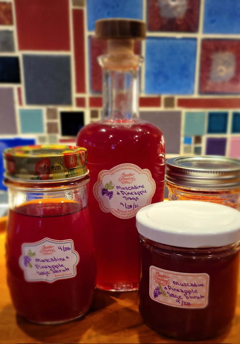 EnviroCatTN's tweet photo. I made my first batch of muscadine & pineapple sage shrub--it tastes great. The color is just gorgeous! To my #CocktailTwitter friends, any inspirational ideas for using it? 🍸 https://t.co/Hp2CgWf59L