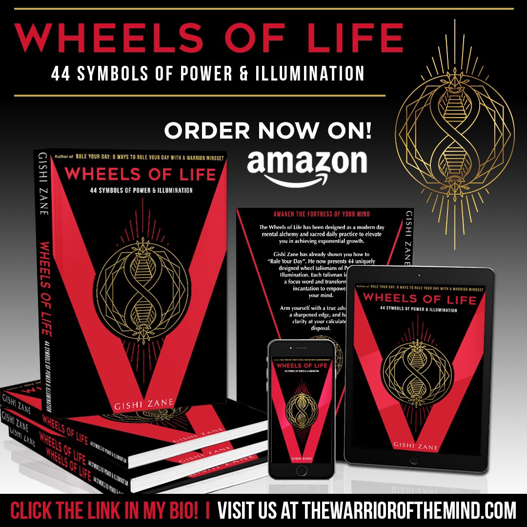 warriorofthemnd's tweet photo. NEW BOOK!! Order “WHEELS OF LIFE: 44 Symbols of Power &amp; Illumination” on Amazon today! 👇👇👇
https://t.co/HtiKZKcjpq…

Awaken the fortress of your mind and reveal the wheels to your destiny.

All Rights Reserved ©️ 2021 Gishi Zane, Wheels of Life

#wheels #wheelsoflife https://t.co/SN2K0dRuZt