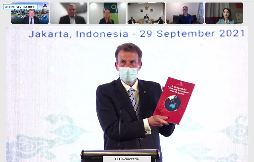AIBC delighted to participate virtually in yesterday’s inaugural CEO Roundtable in Jakarta where Minister <a href="/DanTehanWannon/">Dan Tehan</a> launched the new ‘Blueprint for Trade &amp; Investment with Indonesia’ 🇦🇺🇮🇩 trademinister.gov.au/minister/dan-t…. <a href="/dfat/">Department of Foreign Affairs and Trade 🇦🇺</a> <a href="/AustradeJakarta/">Austrade Indonesia</a>