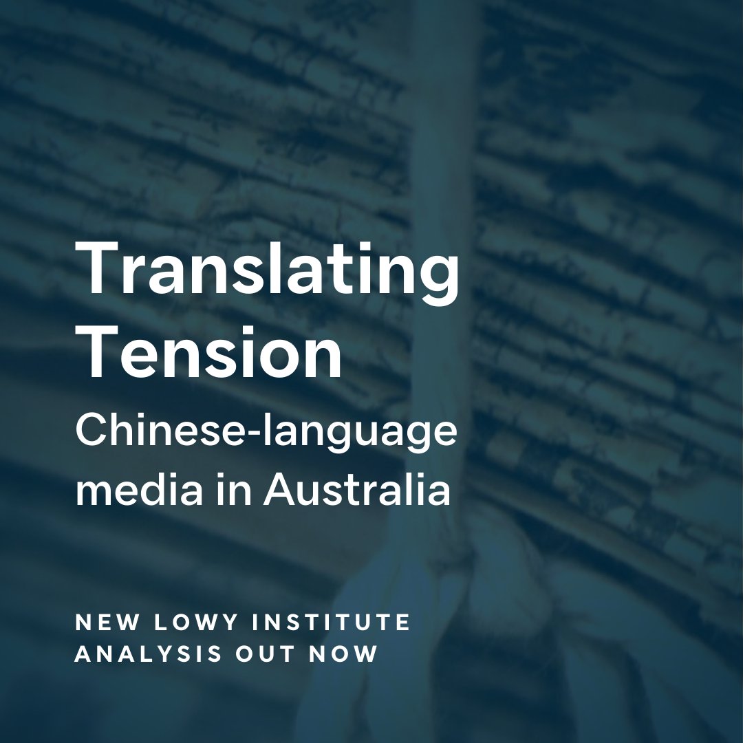I’m pleased to announce that my report with @LowyInstitute ‘Translating tension: Chinese-language media in Australia’ is now out! The report is one of the first steps examining the internal operation of Chinese ethnic media with an ethnographic approach. lowyinstitute.org/publications/t…