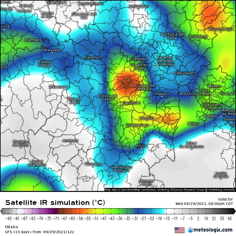SkyAlertStorm's tweet photo. ⚠️Atención en el Centro de México⚠️

👉Durante esta tarde-noche se esperan lluvias fuertes 🌧 con actividad eléctrica ⚡️y posible caída de granizo sobre los estados de EdoMéx, CDMX, Mor, Pue e Hgo.

Precaución ante inundaciones repentinas, fuertes corrientes y deslizamientos‼️ https://t.co/in5Zzf9adv