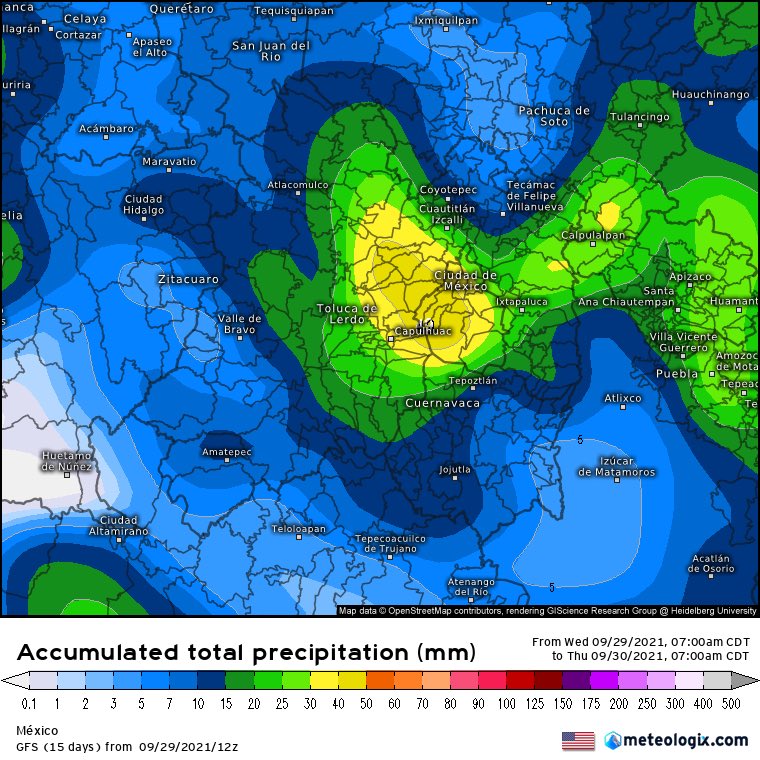 SkyAlertStorm's tweet photo. ⚠️Atención en el Centro de México⚠️

👉Durante esta tarde-noche se esperan lluvias fuertes 🌧 con actividad eléctrica ⚡️y posible caída de granizo sobre los estados de EdoMéx, CDMX, Mor, Pue e Hgo.

Precaución ante inundaciones repentinas, fuertes corrientes y deslizamientos‼️ https://t.co/in5Zzf9adv