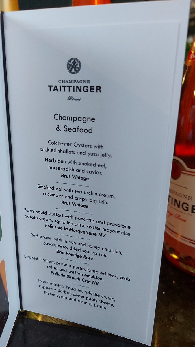lauriewine's tweet photo. I love this this dinner @TNQRestaurant menus looks great and a stunning line up of bubbles @TaittingerUK @KevinMcKee6 https://t.co/UlVNfwN1bd