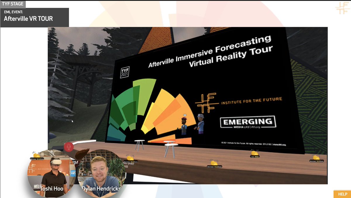 Last night @IFTF #TYF2021 explored the #metaverse in #Afterville, where inhabitants tell new stories &amp; archive history as they create it. Thanks to <a href="/Avilonny/">Avi Lonny J Brooks</a>, <a href="/ahmedbest/">Ahmed Best</a>, and our hosts in that world! <a href="/imagineUCSD/">Clarke Center for Human Imagination</a> #emergingmedialab #futuresthinking