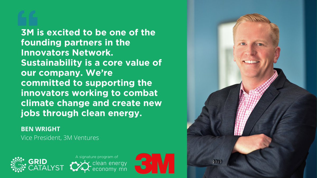 CleanEnergyMN's tweet photo. Strengthening Minnesota's #cleanenergy startup community is vital to transitioning to a clean energy economy.
@grid_catalyst Innovators Network is an important piece of that puzzle. Thrilled to see @3M join as a demonstration partner. #InnovatorsNetwork #WeNeedCleanMN https://t.co/f2U53l9tph