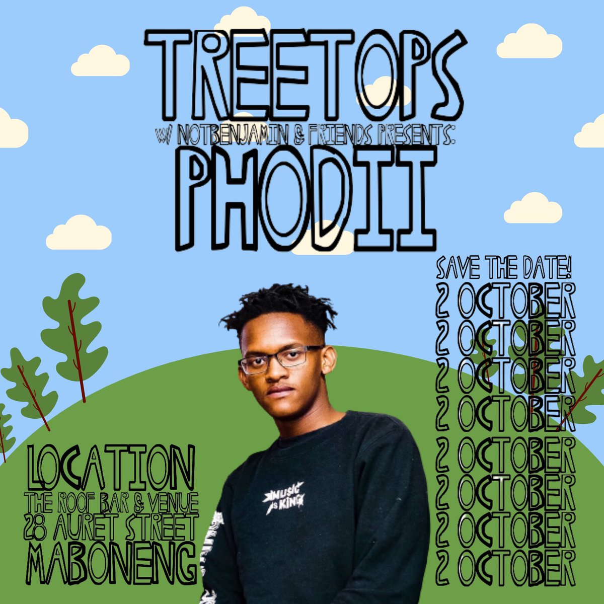 NOTBENJAMIN_'s tweet photo. 🌴TREETOPS DJ ANNOUNCEMENTS🌴

@Yolophonik 
@SoulNativez_ZA 
@DaevMartian 
@Phodii_DJ 

SONICALLY, WE’RE IN FOR A REAL TREAT HERE. I HOPE YOU’RE READY FOR ALL THIS SPECIAL EXPERIENCE!! GET YOUR TICKETS NOW! YOU DON’T WANNA MISS THIS ONE 🌇

https://t.co/6L0mGdbYlT https://t.co/DauQb3v6gE