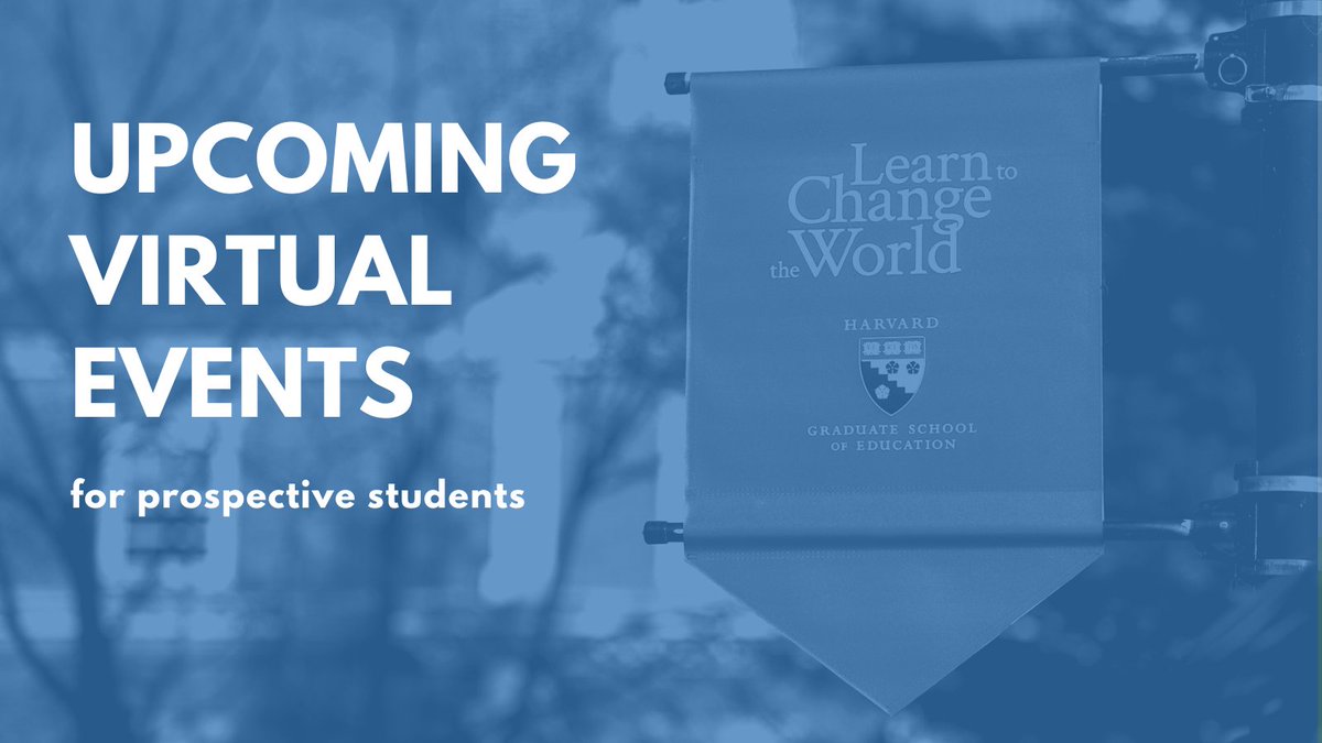 The Admissions Office is hosting a variety of virtual events throughout October including program sessions and our annual Diversity Recruitment Program! Browse all of our upcoming events and RSVP here: gse.harvard.edu/admissions/eve…