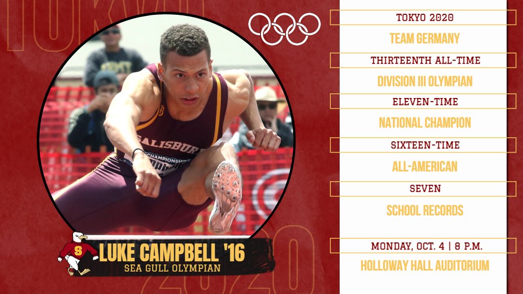 A hero's welcome: <a href="/SalisburyU/">Salisbury University</a> students are invited to hear Luke Campbell '16, the 🐐 of <a href="/SalisburyXC_TF/">Salisbury XC and T&F</a>, share his experiences from #Tokyo2020 on Monday, Oct. 4, at 8 p.m. in the Holloway Hall Auditorium. Masks are required.

#GoGulls | #ChampionsWearGold