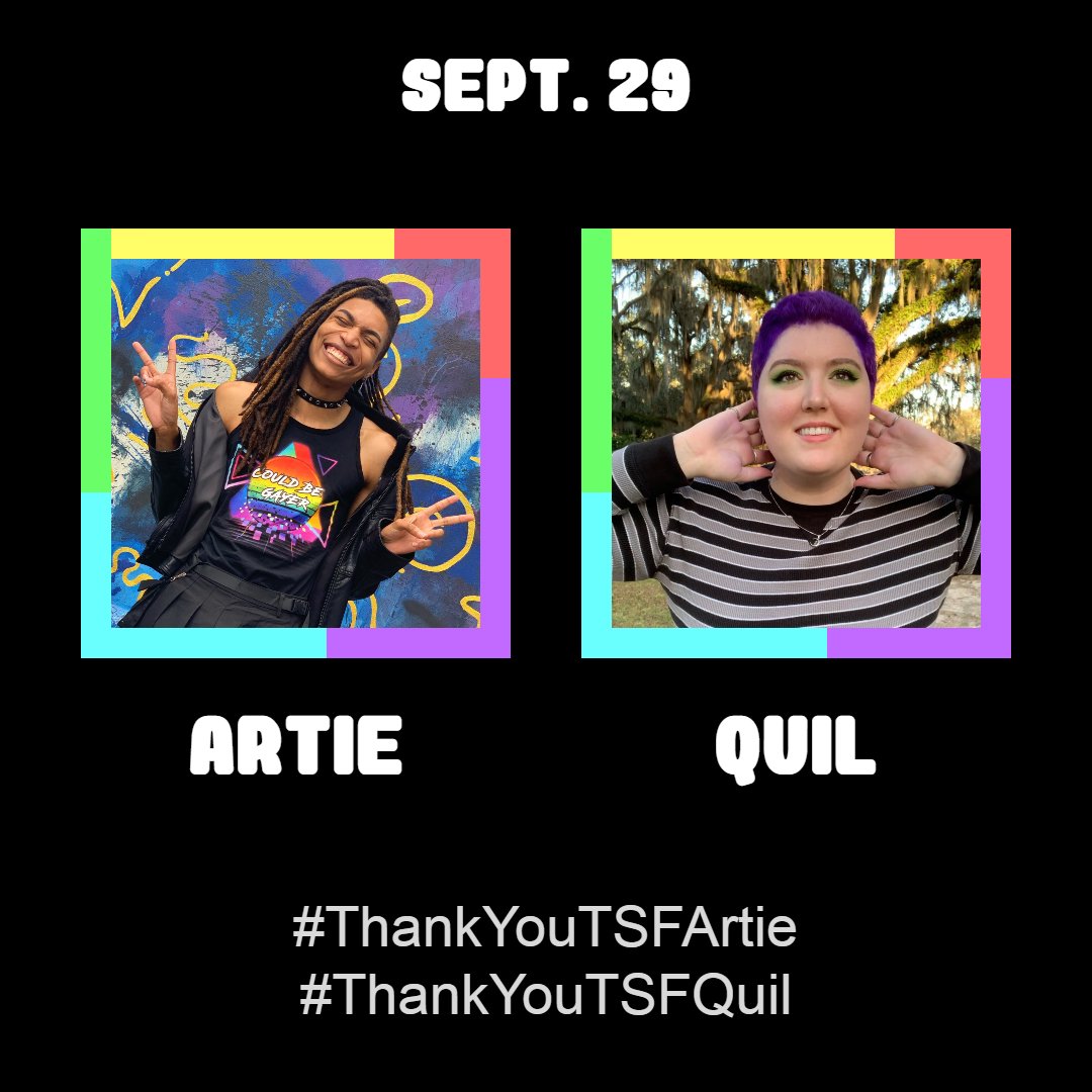 ThanksTSFriends's tweet image. September 29 is dedicated to Artie and Quil!

Thank you both for being awesome!

Post your love + appreciation for them with these hashtags!
Artie: #ThankYouTSFArtie
Quil: #ThankYouTSFQuil

@MouthToy @quildarling
#ThankYouTSFriends