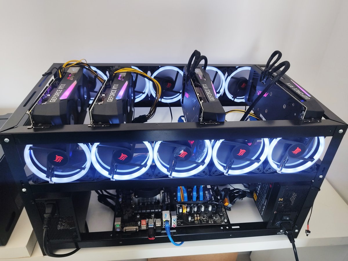 Hackenstein's tweet photo. Kraken01 in progress... 🚀
#rig #mining #crack #hash #eth #gpu #hashcat #hashcrack #passwords https://t.co/S9teDCRvmk