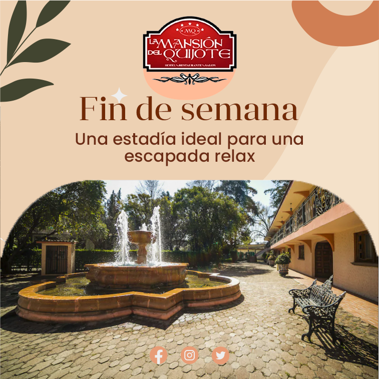 MansionQuijote's tweet photo. Nuestra mansión es ideal para sentirte relajado y conectado con el encanto de la naturaleza y la mejor calidad en el servicio. ¡Reserva hoy!

Escápate del stress de la #CDMX

#Hotel #Texcoco #FinDeSemana #relax https://t.co/gOzFjL7fFt