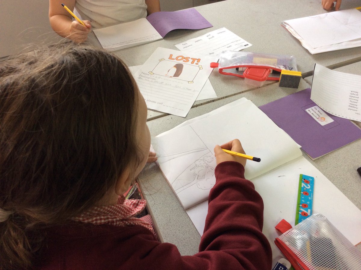 In art we are learning to draw pictures involving perspective. Showing things near and far away and in front of or behind each other. #MMart