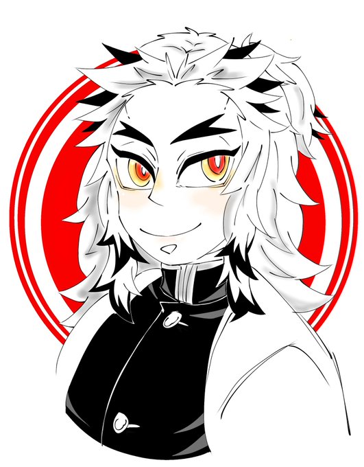 はるいちさんがTwitterに投稿した煉獄杏寿郎(鬼滅の刃)のイラスト。