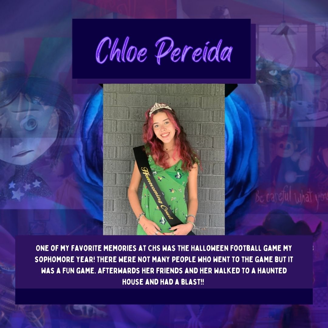 Homecoming Court- Meet Chloe Pereida & remember to vote for your Homecoming Royalty TOMORROW at lunch in the quad. Please bring your student ID or CA ID to vote!