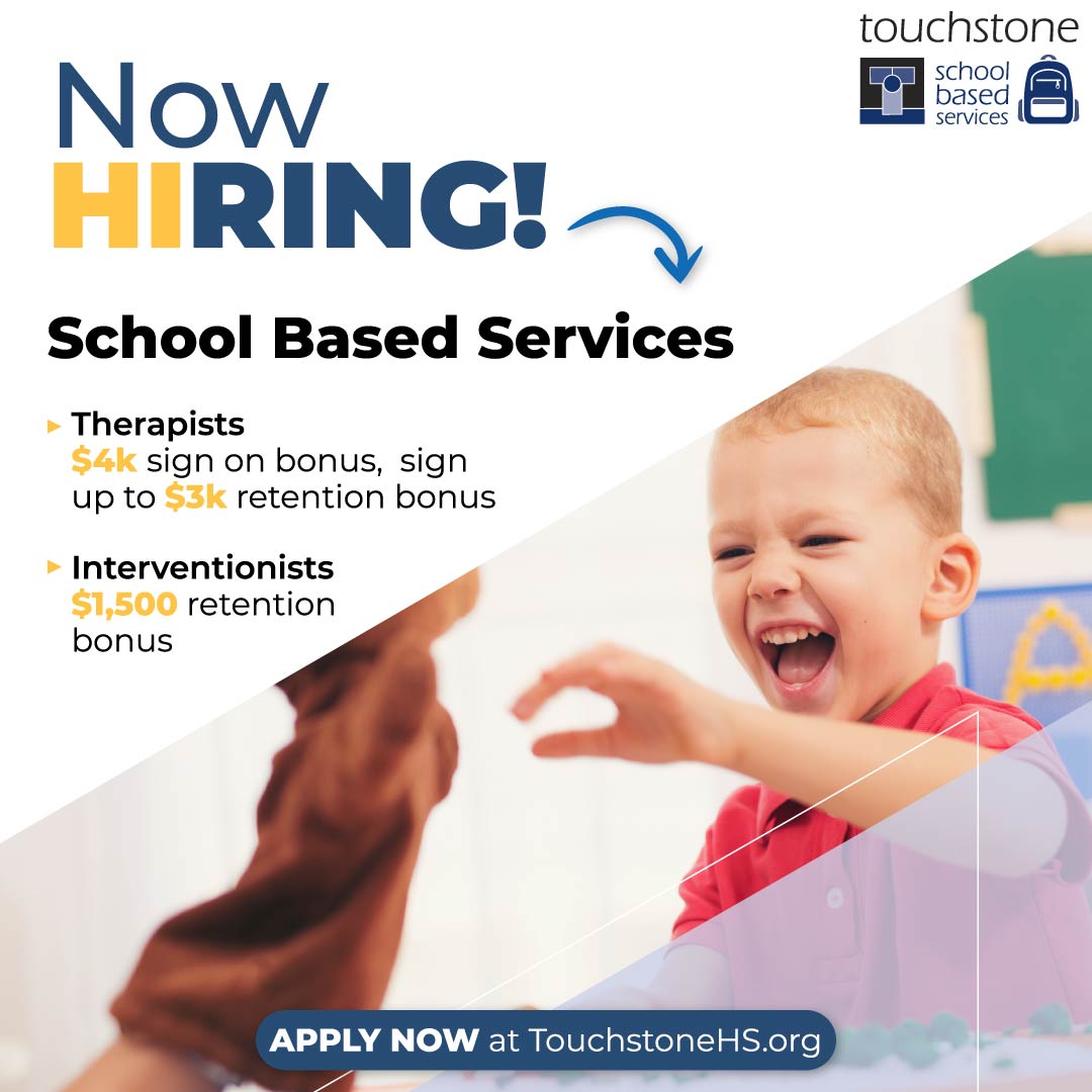 TouchstoneAZ's tweet photo. Seeking Therapists, Interventionists, &amp; Outreach Specialists!

Our School Based Services collaborate with school sites &amp; families using effective supports, interventions, &amp; treatment to help empower youth in over 75 schools. 

Click to learn more!
https://t.co/FNMwOrxg6X https://t.co/4Ynm3bgrjY